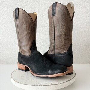 Rod Patrick Mens Cowboy Boots 13AA Black Pig Suede Western Square Toe 11" Shaft